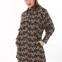Long Linen womans Tunic shirt blouse with cuffs and collar