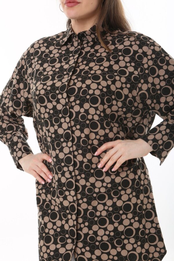 Long Linen womans Tunic shirt blouse with cuffs and collar