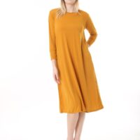 Jersey Midi Dress long sleve