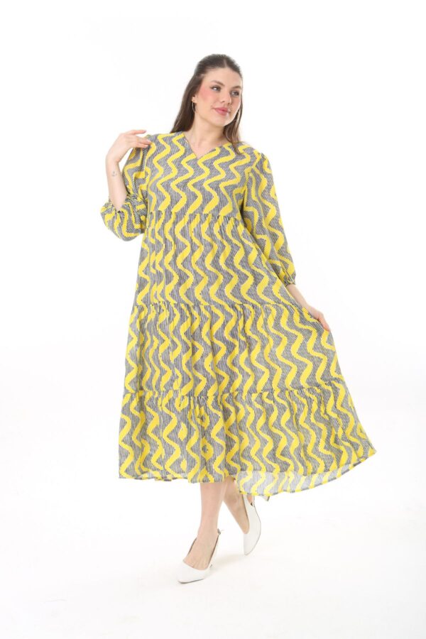 7 Long Sleeve Elasticated Cuf midi Dress
