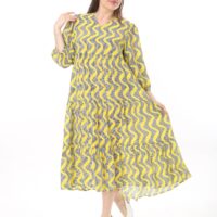 Long Sleeve Elasticated Cuf  midi Dress