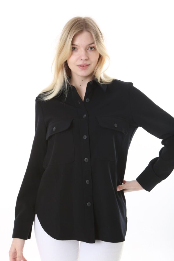xr:d:DAGCgREvofI:12,j:615166317609252104,t:24041517 Black Poly Viscose unlined Jacket with Pockets