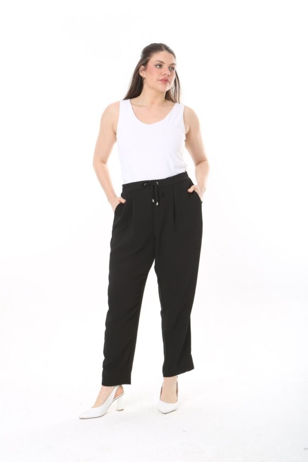 Elasticated Back  Trousers - with  Tie Front