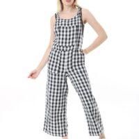 Tie Shoulder Patch Pocket 3 Quarter Jumpsuit