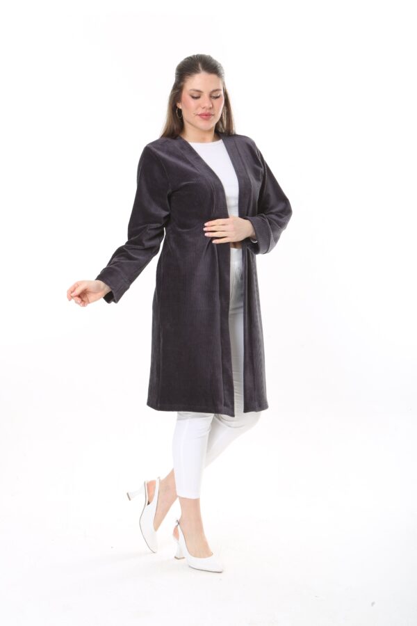Velvet Ribbed Long Cardigan