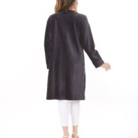 Velvet Ribbed Long Cardigan