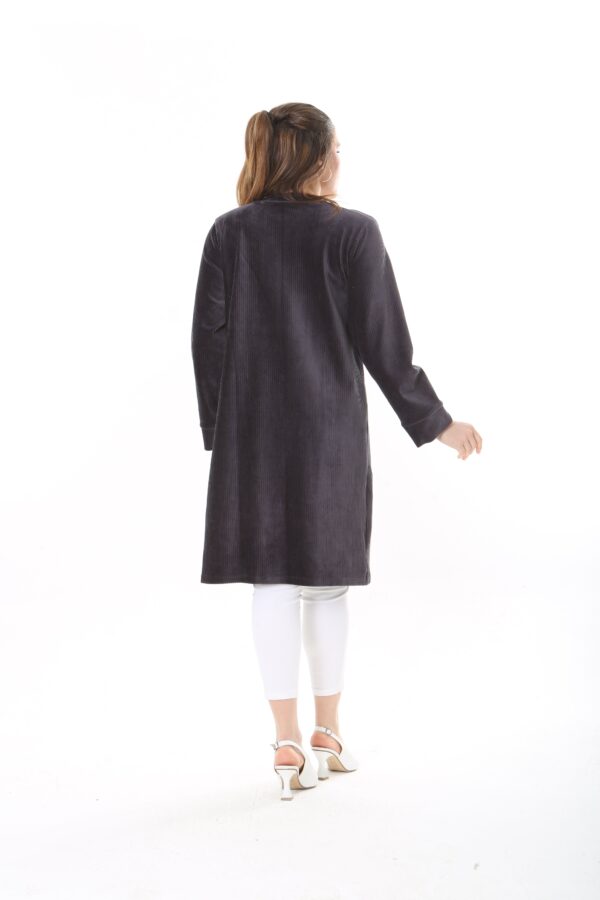 Velvet Ribbed Long Cardigan