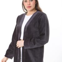 Velvet Ribbed Long Cardigan