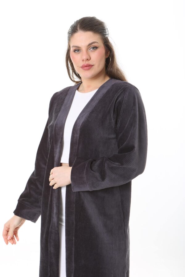 Velvet Ribbed Long Cardigan