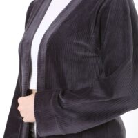 Velvet Ribbed Long Cardigan