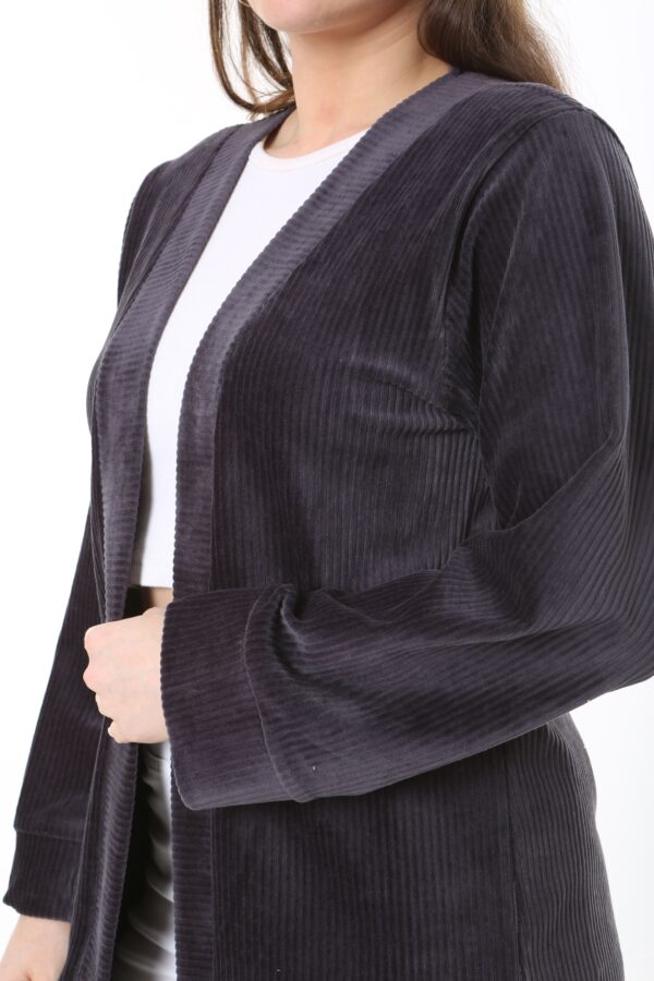 Velvet Ribbed Long Cardigan