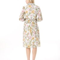 Women's Lined Chiffon Sunray Pleated KNEE LENGHT Dress with Tie Back 115 CM